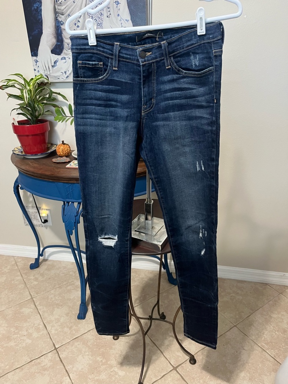 Flying Monkey Distressed Mid Rise Skinny Jeans - 27